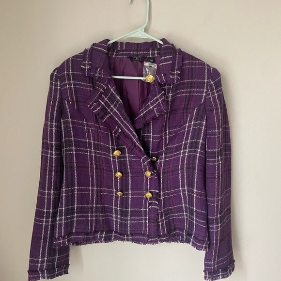 G by Giuliana Purple Blazer with Notched Lapels - Picture 1 of 7